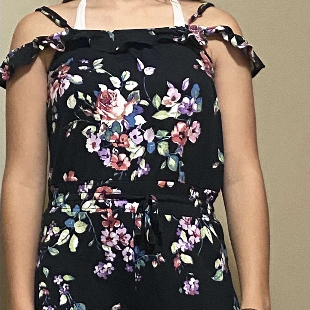 floral off the shoulder romper